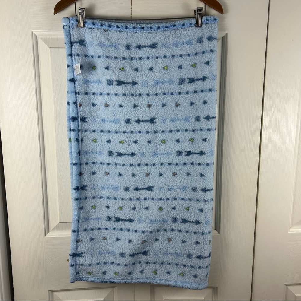 Chick Pea Blue Arrows Baby Blanket Orange Yellow Triangle Stripes Security Lovey - Picture 6 of 8